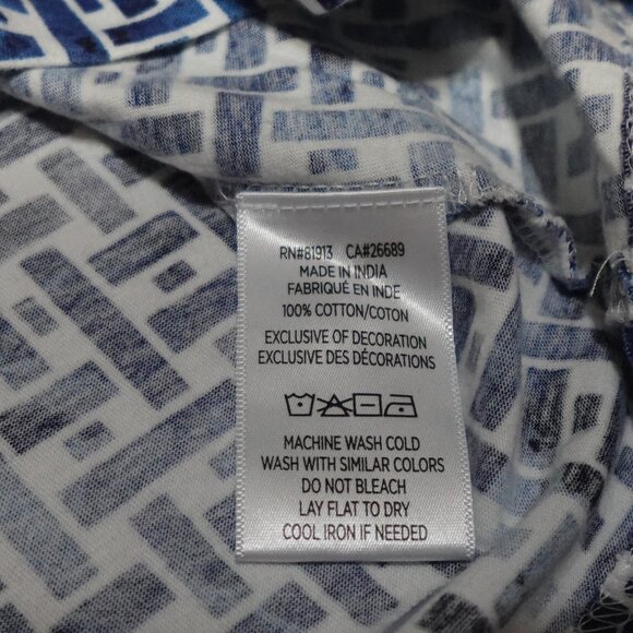 Robert Graham Polo Shirt Mens Large Blue Geometric Pattern Short Sleeve Pullover - Picture 4 of 10